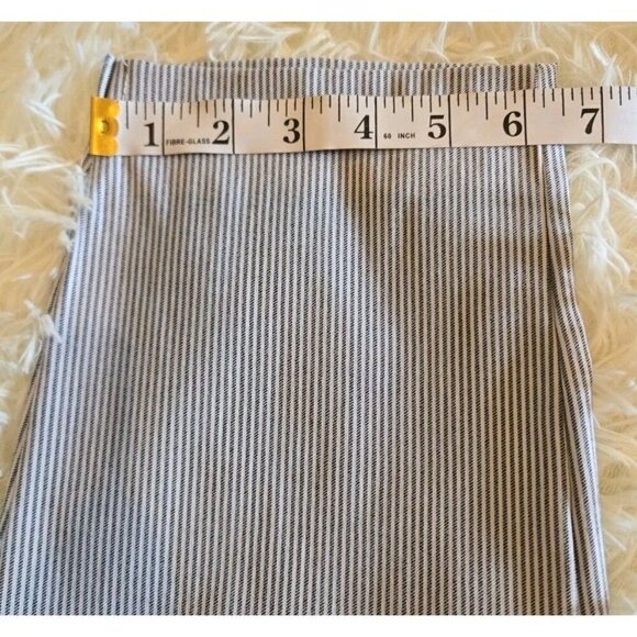 MAX STUDIO Striped Blue White Womens Medium Coastal Cropped Pants Elastic Waist - Picture 6 of 9